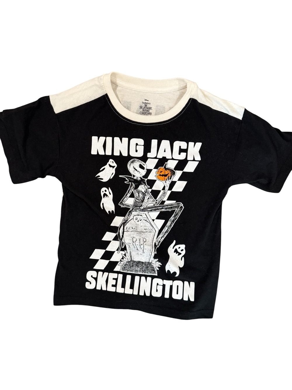 Nightmare Before Christmas Boys Toddler Jack Skellington Short Sleeve Tee | 4T